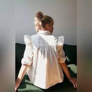 Free People Samantha Ruffled Button-down Shirt